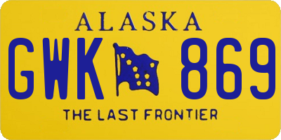 AK license plate GWK869