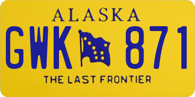 AK license plate GWK871