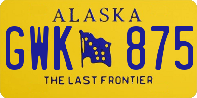 AK license plate GWK875