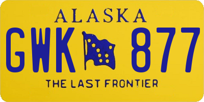 AK license plate GWK877