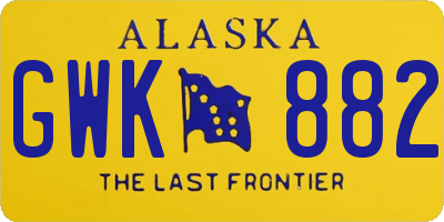 AK license plate GWK882
