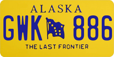AK license plate GWK886