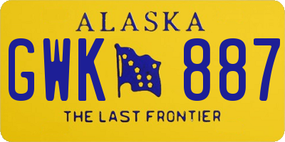 AK license plate GWK887