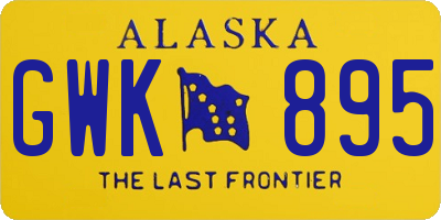 AK license plate GWK895