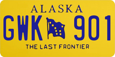 AK license plate GWK901