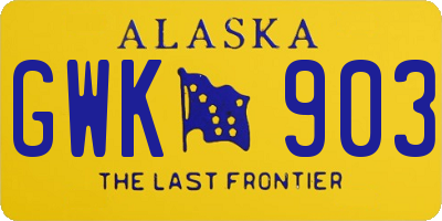 AK license plate GWK903