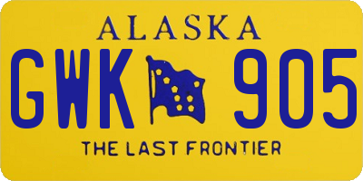 AK license plate GWK905