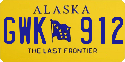 AK license plate GWK912