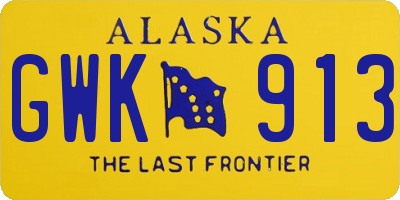 AK license plate GWK913