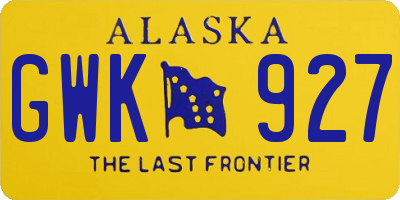 AK license plate GWK927