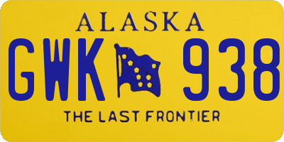 AK license plate GWK938