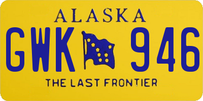 AK license plate GWK946