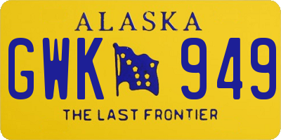 AK license plate GWK949