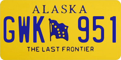 AK license plate GWK951