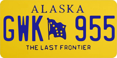 AK license plate GWK955