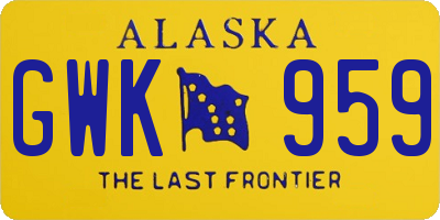 AK license plate GWK959