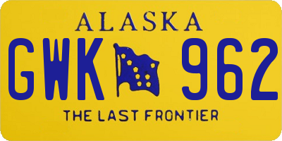 AK license plate GWK962