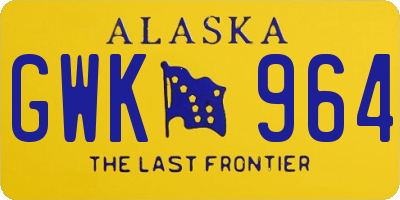 AK license plate GWK964