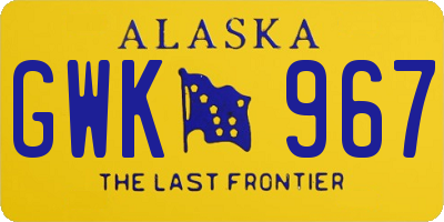 AK license plate GWK967