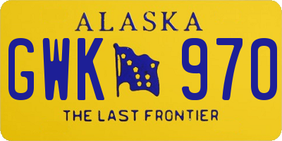 AK license plate GWK970