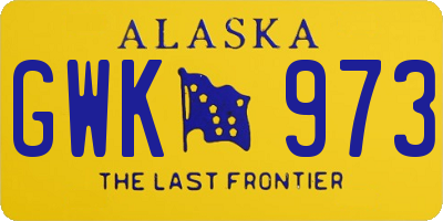 AK license plate GWK973