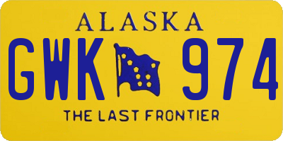 AK license plate GWK974