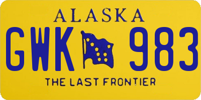 AK license plate GWK983