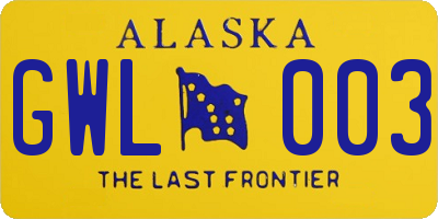 AK license plate GWL003