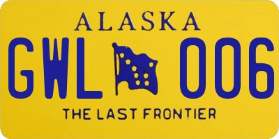 AK license plate GWL006