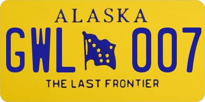 AK license plate GWL007