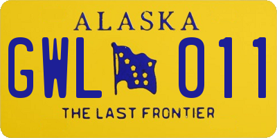 AK license plate GWL011