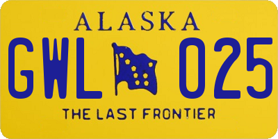 AK license plate GWL025