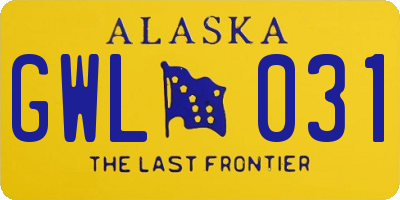 AK license plate GWL031