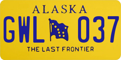 AK license plate GWL037