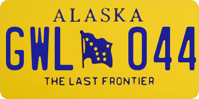 AK license plate GWL044