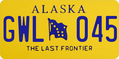 AK license plate GWL045