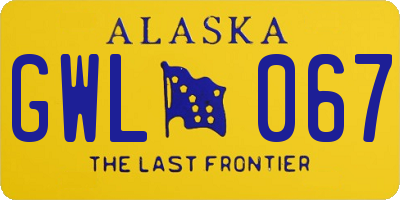 AK license plate GWL067