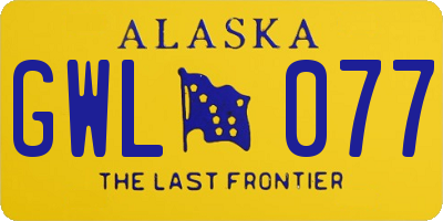 AK license plate GWL077