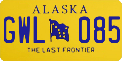 AK license plate GWL085