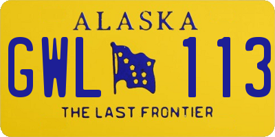 AK license plate GWL113