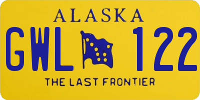 AK license plate GWL122