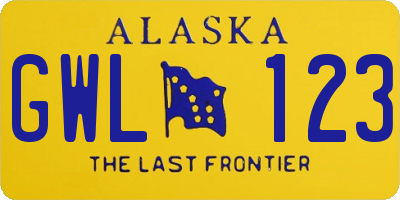 AK license plate GWL123