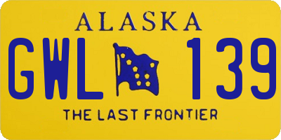 AK license plate GWL139