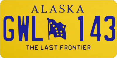 AK license plate GWL143