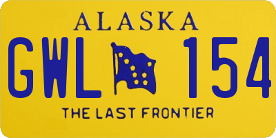 AK license plate GWL154