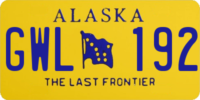 AK license plate GWL192