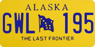 AK license plate GWL195