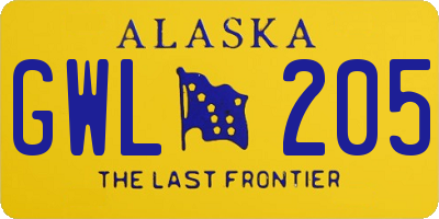 AK license plate GWL205