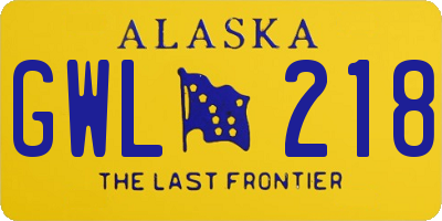 AK license plate GWL218