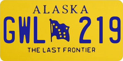 AK license plate GWL219